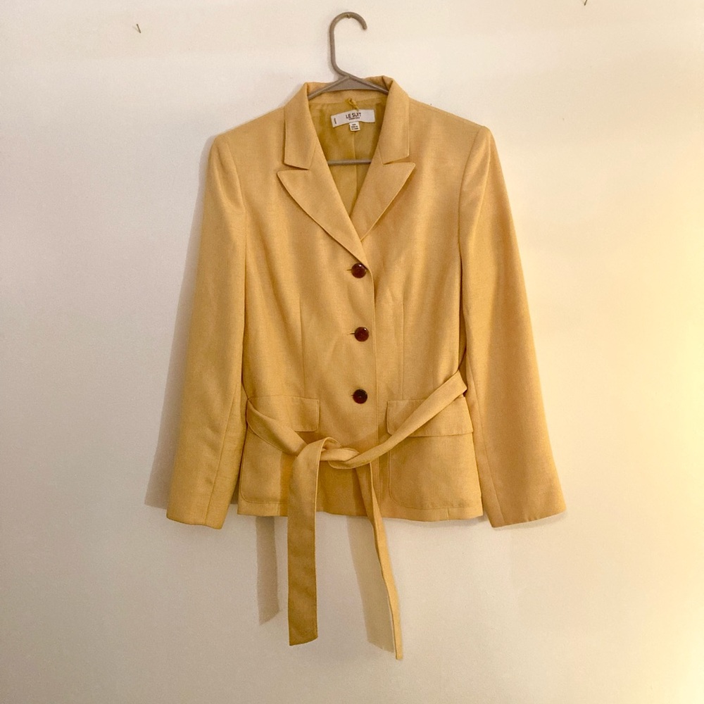 Vintage LeSuit Butter Yellow Trench Blazer